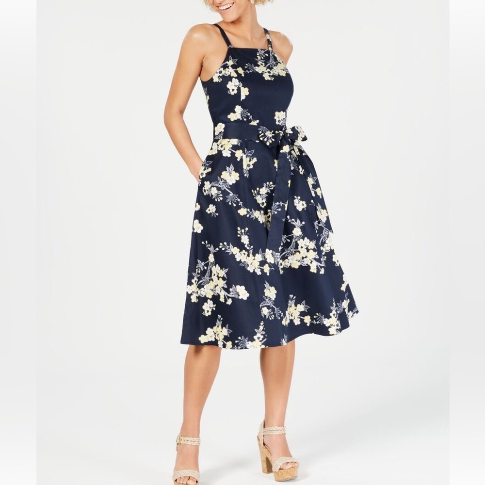 Rachel Roy Navy Midi Dress Floral